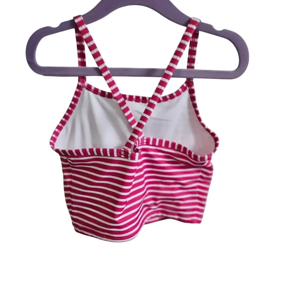 Moon & Back Hannah Anderson Swimsuit Racerback Tankini 2-Piece Red White Stripe